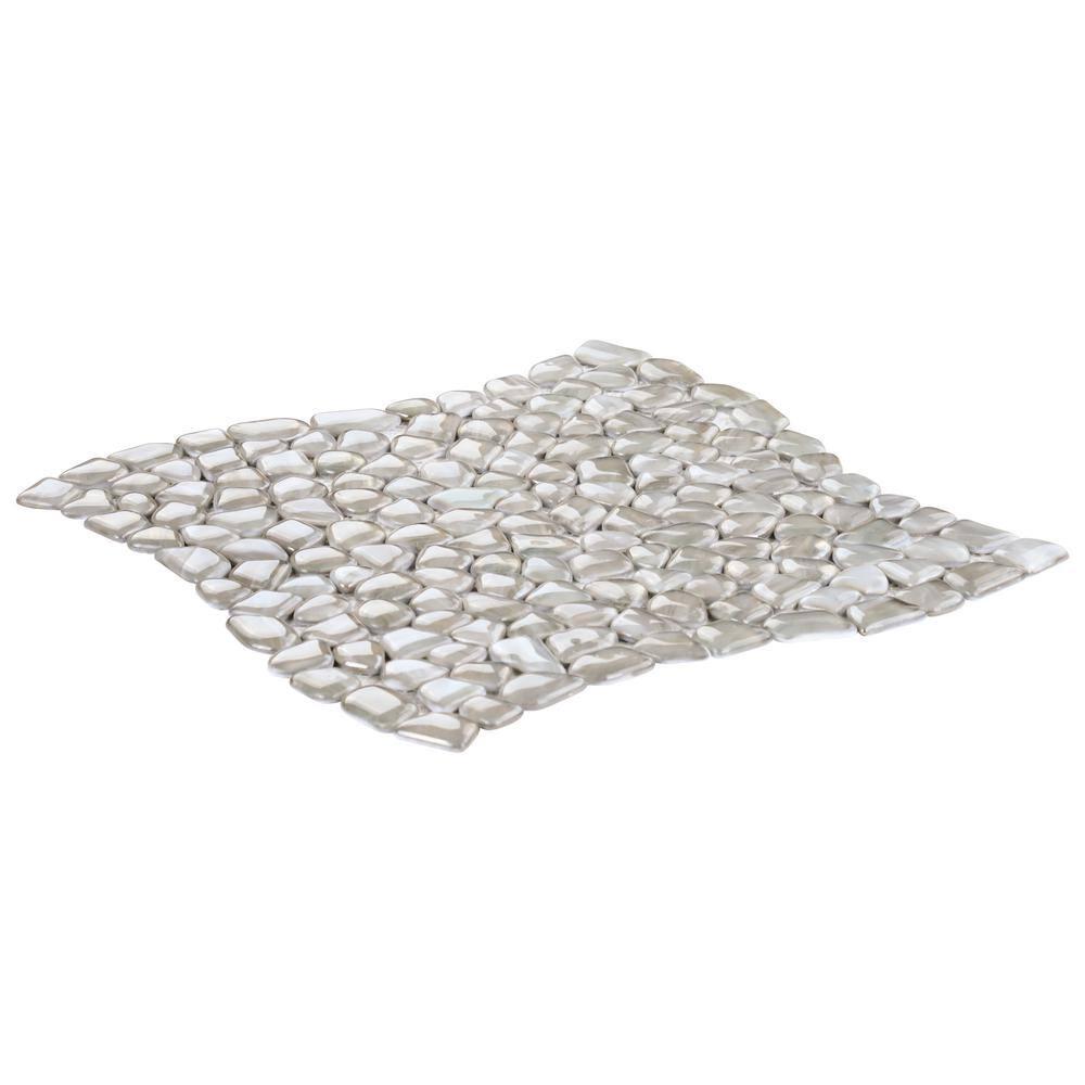 Fractal Pebble 11.88 in. x 11.88 in. Polished Glass Wall Mosaic Tile (0.98 Sq. Ft. / Each)