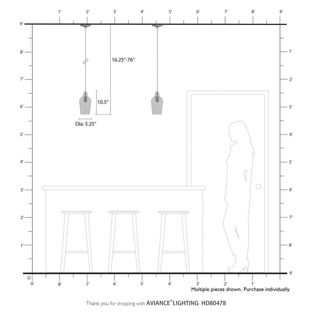 Livex Lighting Art Glass 1 - Light Pendant in  Brushed Nickel