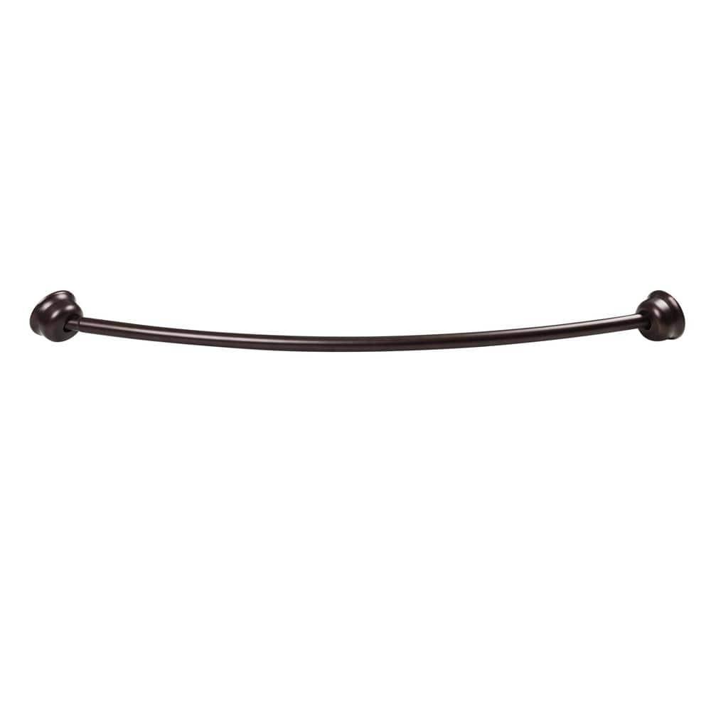 Utopia Alley Utopia Alley Rustproof Fixed Mount Single Curved Shower Rod, Aluminum, adjustable from 45" to 72" Wide