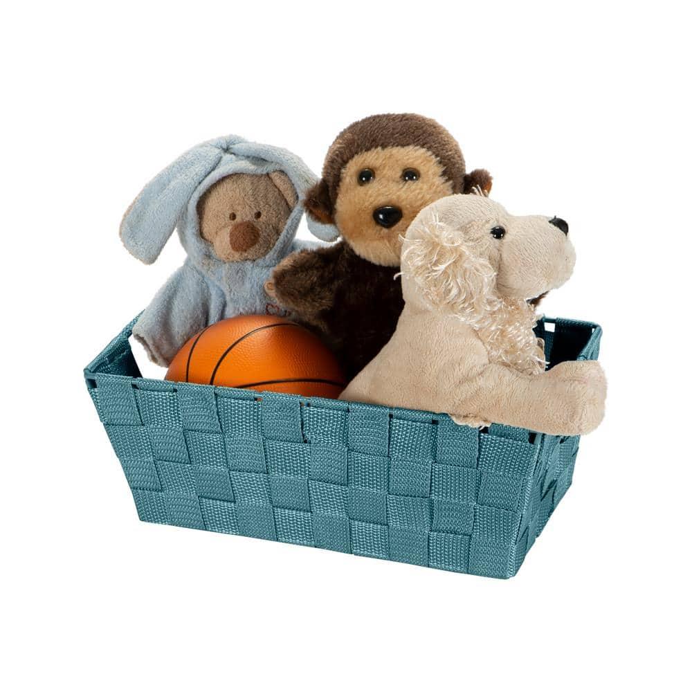 Simplify Small Woven Storage Shelf Bin in Sapphire