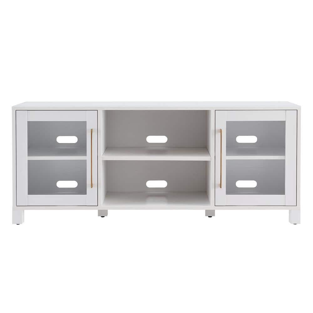 Evelyn&Zoe Quincy Rectangular TV Stand for TV's up to 65", White