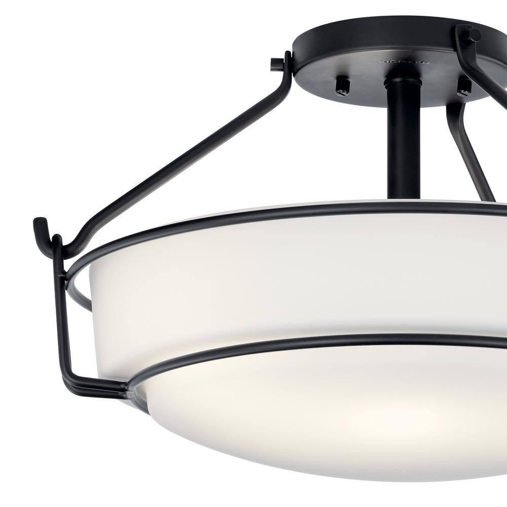Kichler Lighting Alkire 3 - Light Semi-Flush Mount in  Black