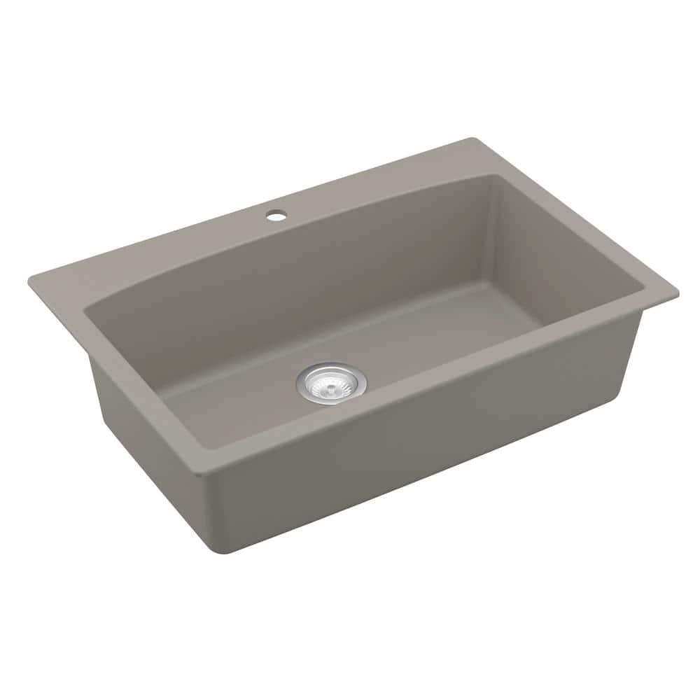 Karran Karran Drop-in Quartz Composite 33'' X 22'' 1-Hole Single Bowl Kitchen Sink QT-712-CN