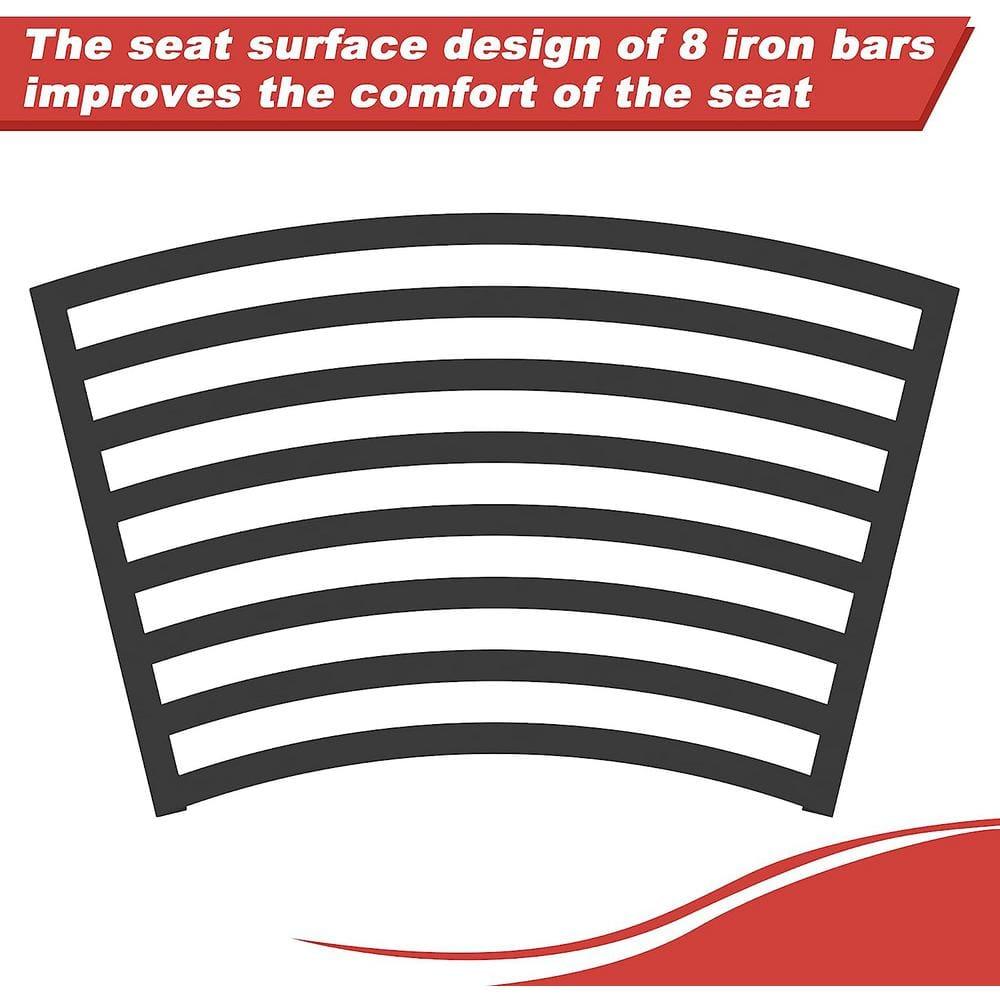 Metal Curved Fire Pit Bench Set of 4, Coated Black Metal Outdoor Stool Bench, Outdoor Fire Pit Seating, Steel Backless