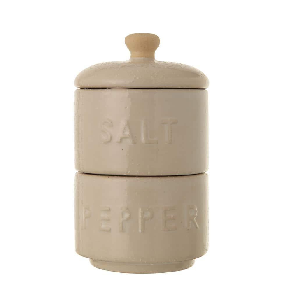 Creative Co-Op Stackable Stoneware Salt and Pepper Shaker Set | Wayfair