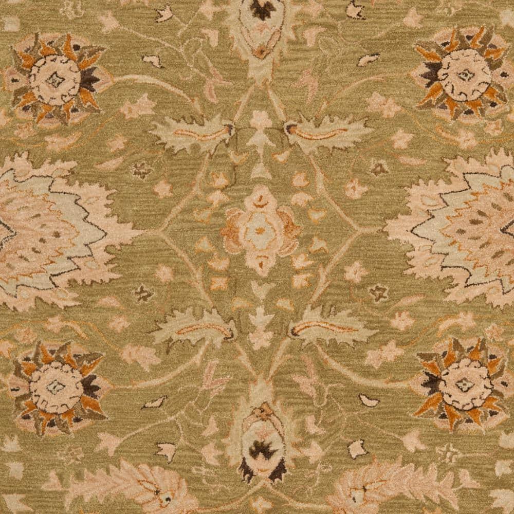 SAFAVIEH Anatolia Venice Traditional Wool Area Rug, Sage/Beige, 9' x 12'