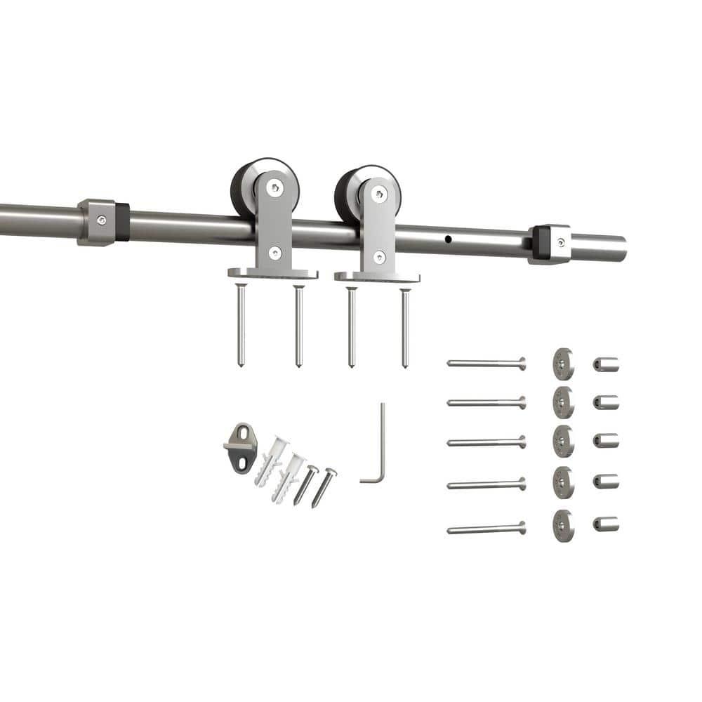 Calhome Paneled Wood Primed Barn Door with Installation Hardware Kit & Reviews | Wayfair