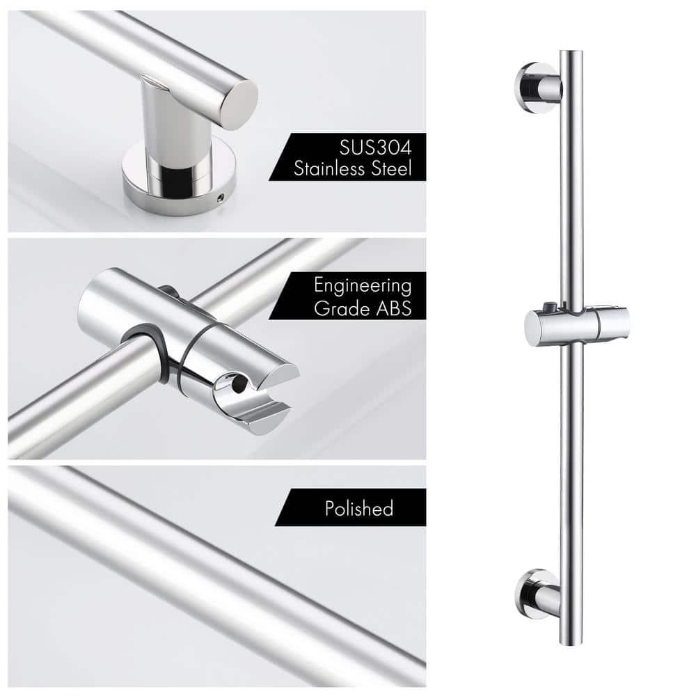 5-Spray Multifunction Deluxe Wall Bar Shower Kit with Hand Shower in Polished Chrome