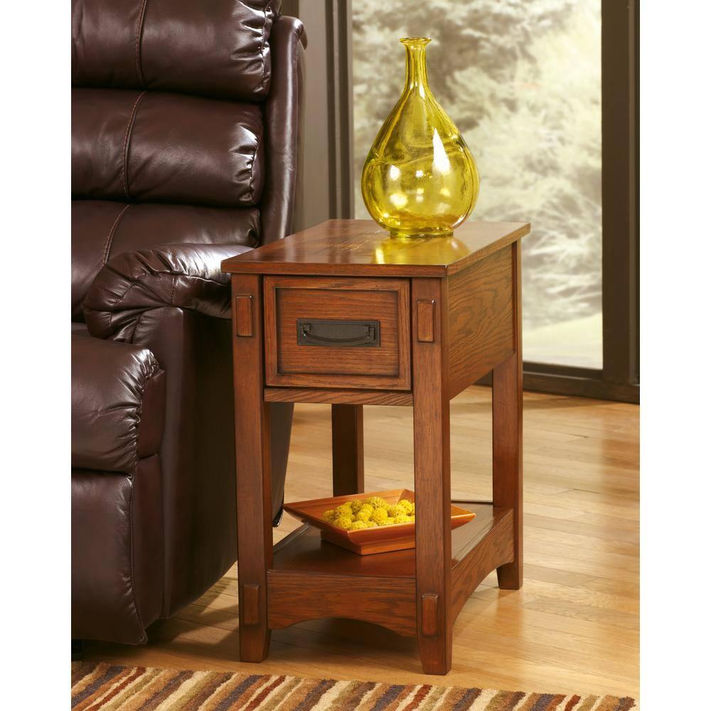Signature Design by Ashley Contemporary Breegin Chairside End Table Brown