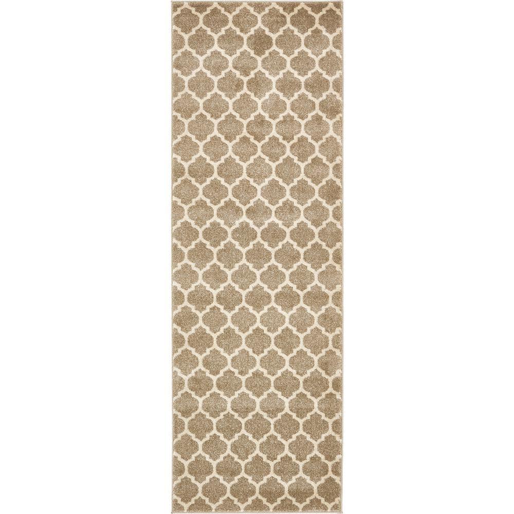 Unique Loom 2' 7 x 8' 0 Trellis Philadelphia Light Brown Area Rug