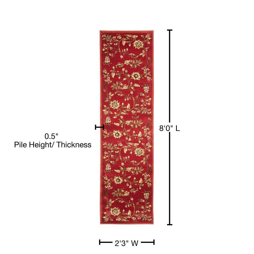 Lyndhurst LNH552 Power Loomed Runner Rug - Red/Multi - 2'3"x8' - Safavieh