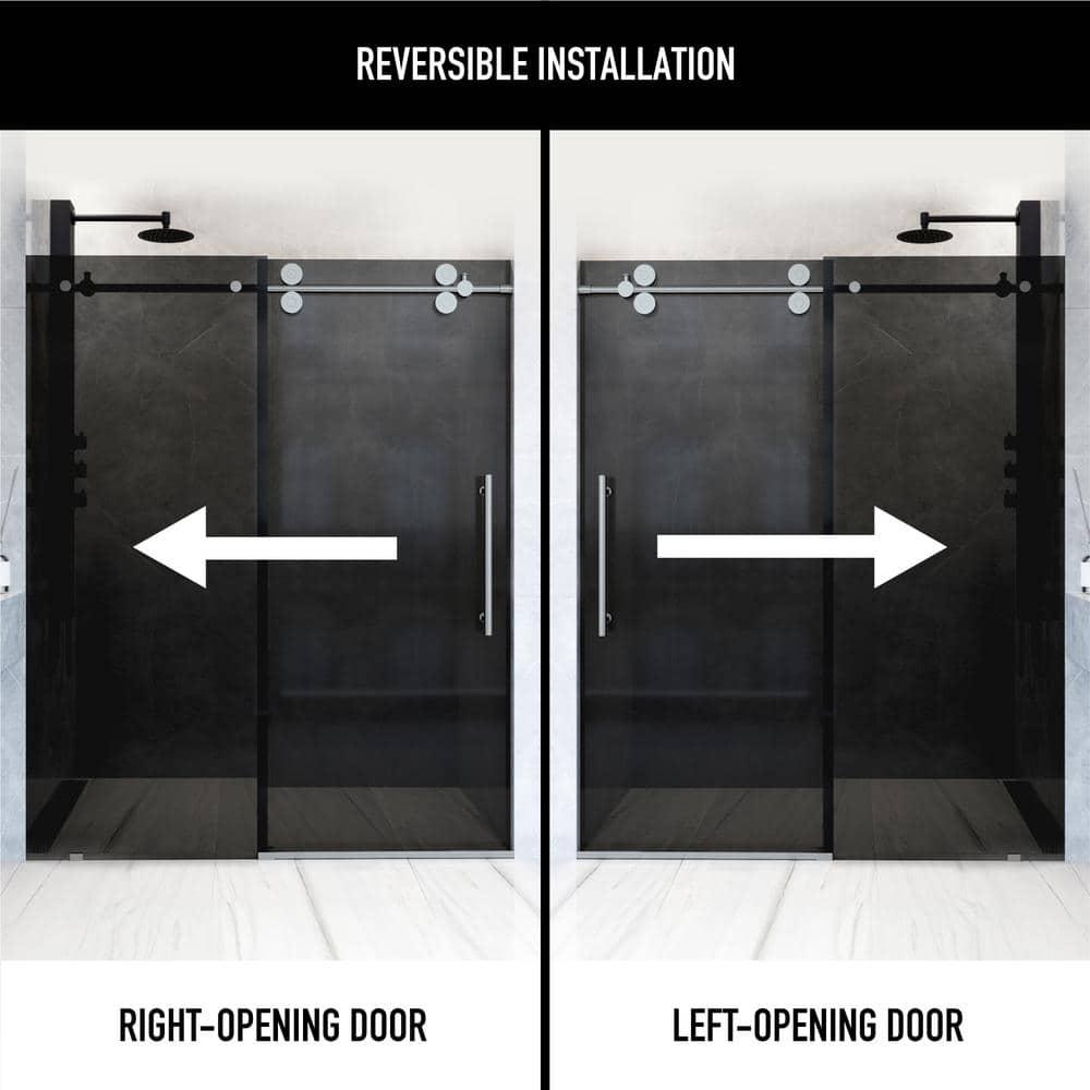 Elan 68-72" W x 74" H Sliding Frameless Shower Door with 3/8" Tinted Glass