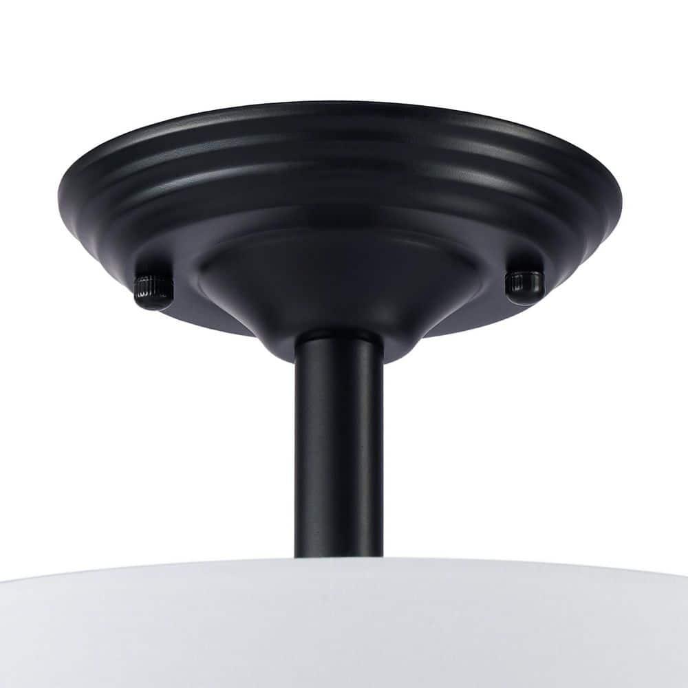 Trade Winds Cassie Drum Semi-Flush Mount Ceiling Light in Matte Black