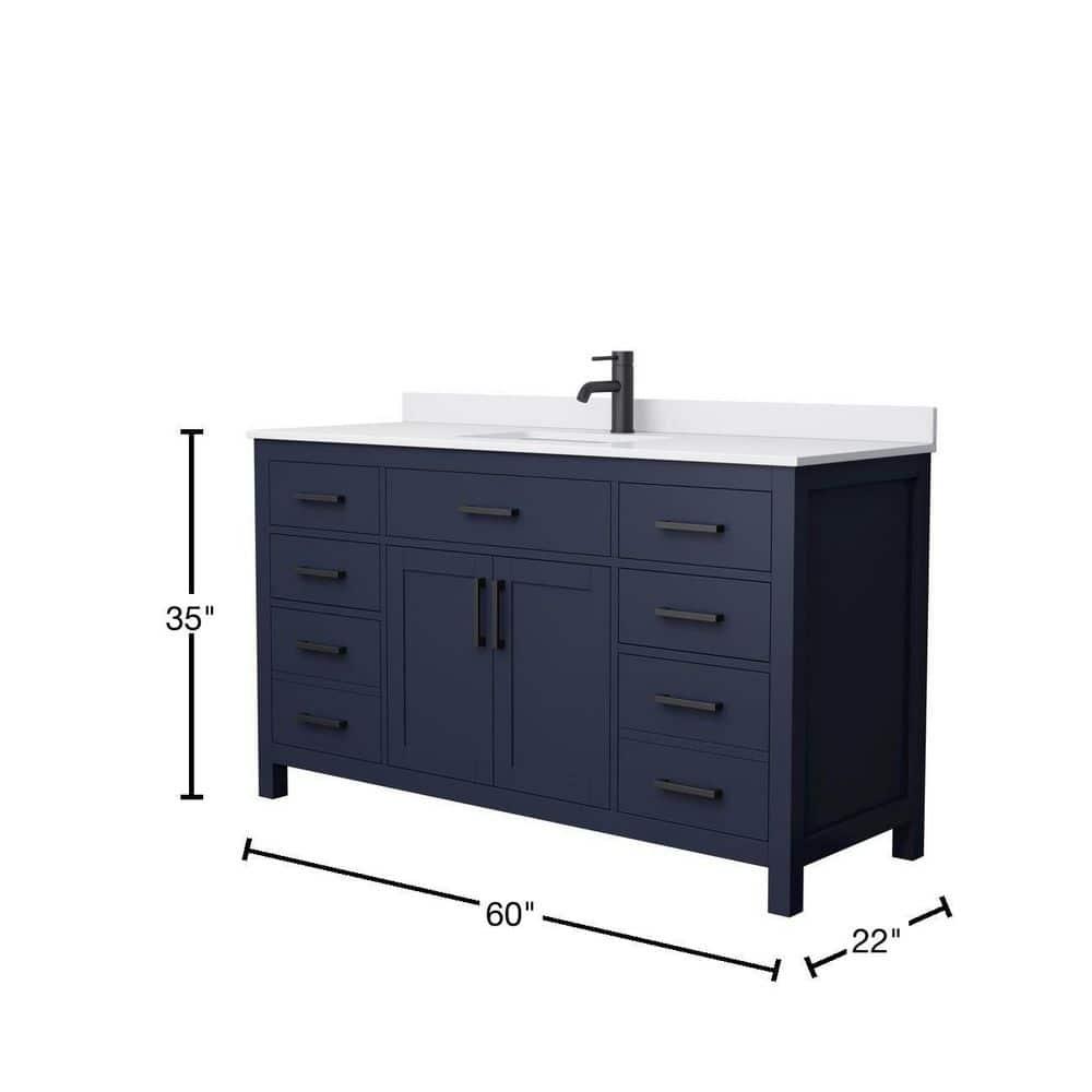 Beckett 60" Freestanding Single Bathroom Vanity with Cultured Marble Top