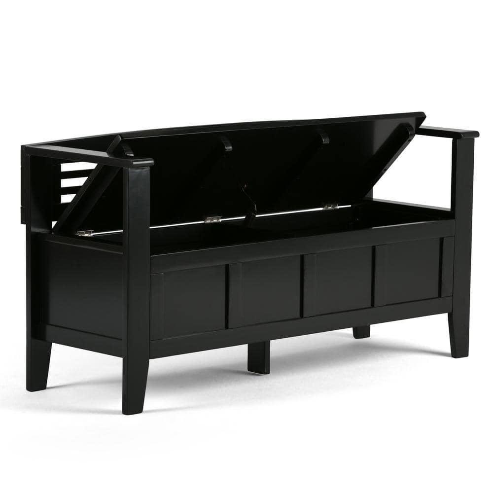 Simpli Home Adams Solid Wood Entryway Lift Top Storage Bench