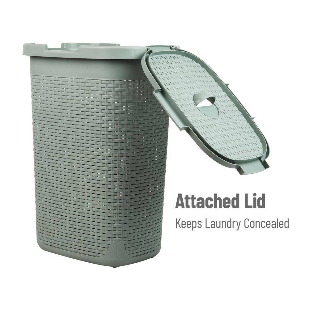 Mind Reader Mind Reader 50L Slim Laundry Hamper, Clothes Basket, Lid, Plastic