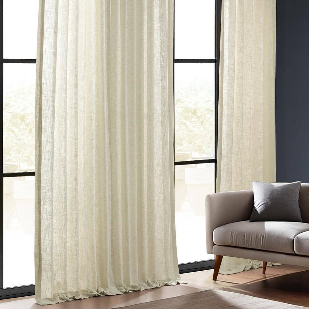 Barley Heavy Faux Linen Curtain (1 Panel), Barley, 50W X 96L