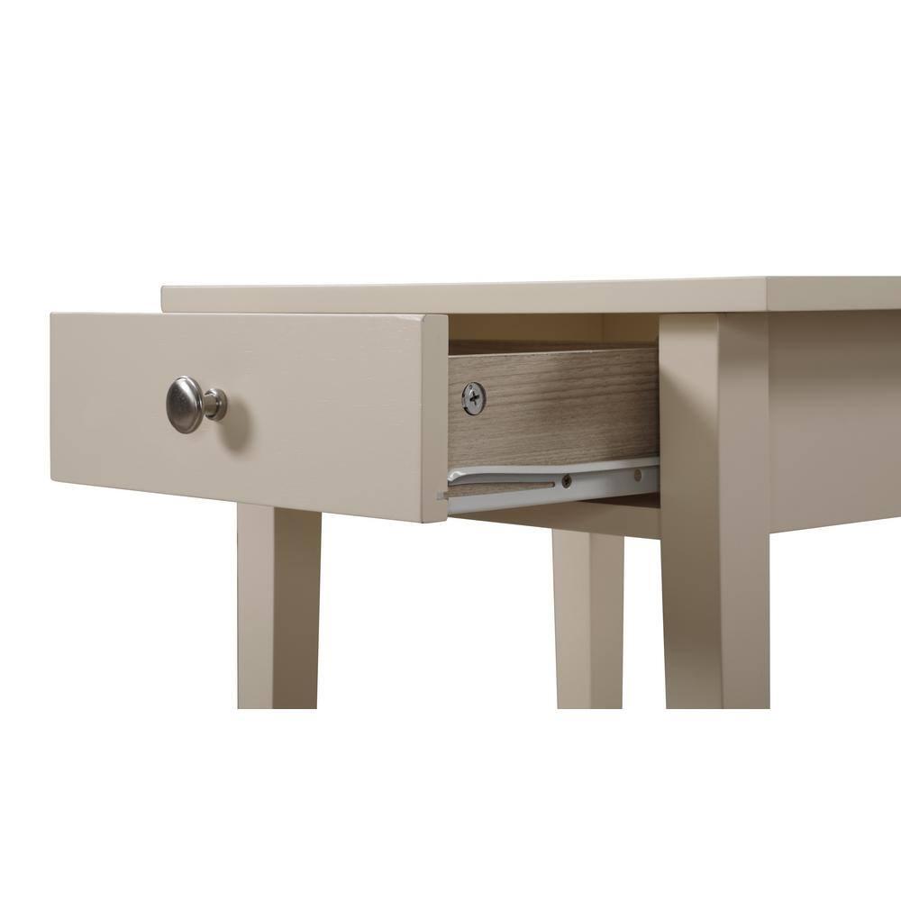 Passion Furniture Dalton 1-Drawer Beige Nightstand (28 in. H x 18 in. W x 14 in. D)