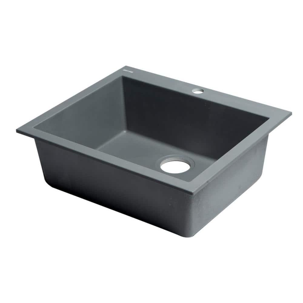 23.63'' L Drop-In Single Bowl Granite Kitchen Sink