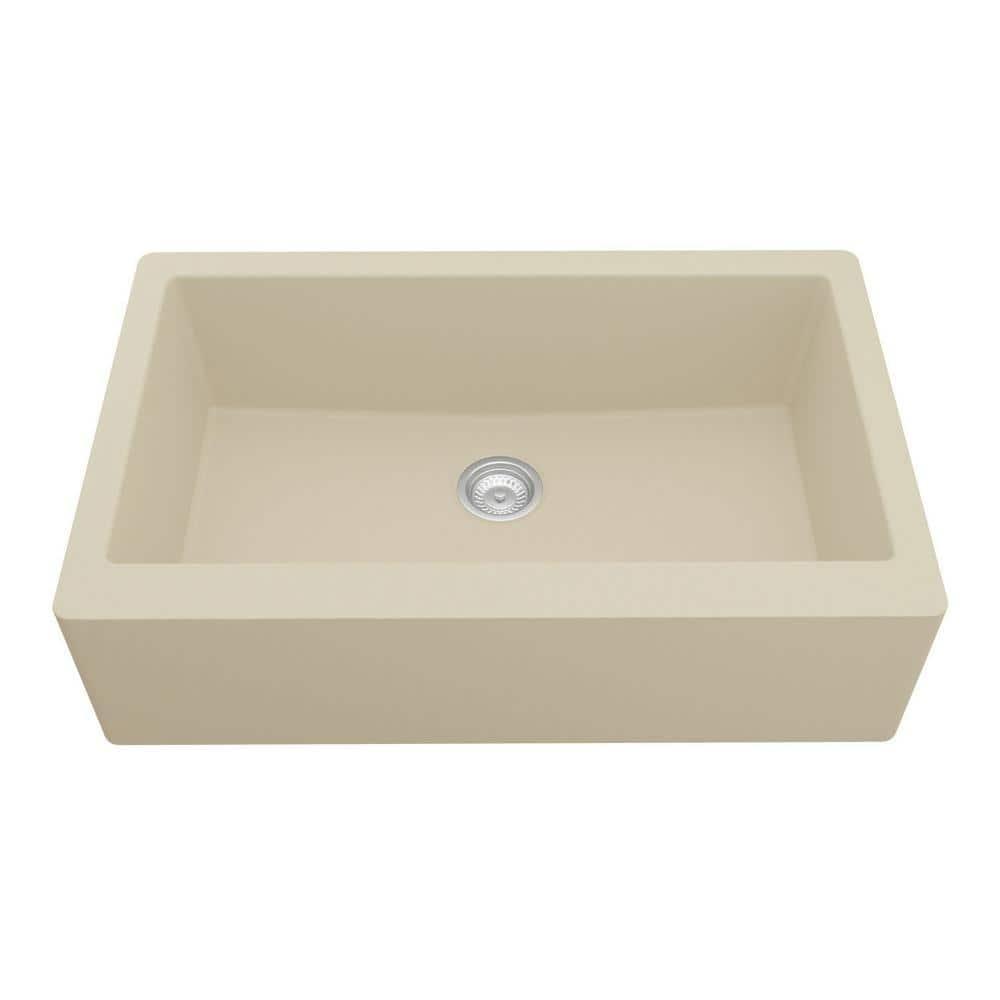 Karran Farmhouse/Apron-Front Quartz Composite 34'' X 21-1/4'' Single Bowl Kitchen Sink