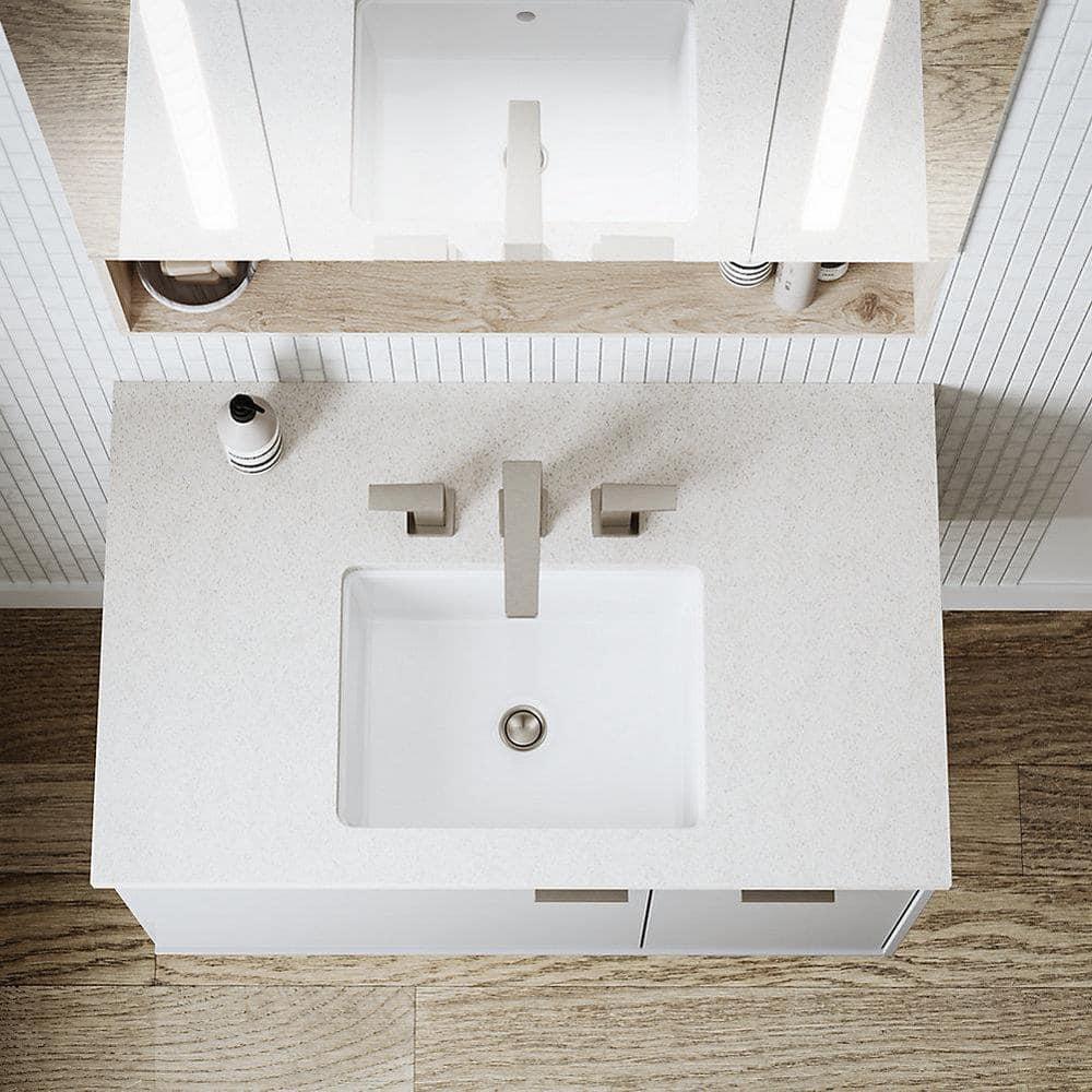 Verticyl 17" Rectangular Under-Mount Bathroom Sink with Overflow Drain