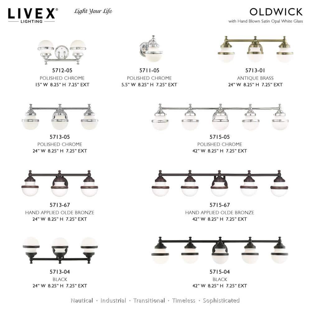 Livex Lighting Oldwick 3 - Light Vanity in  Polished Chrome