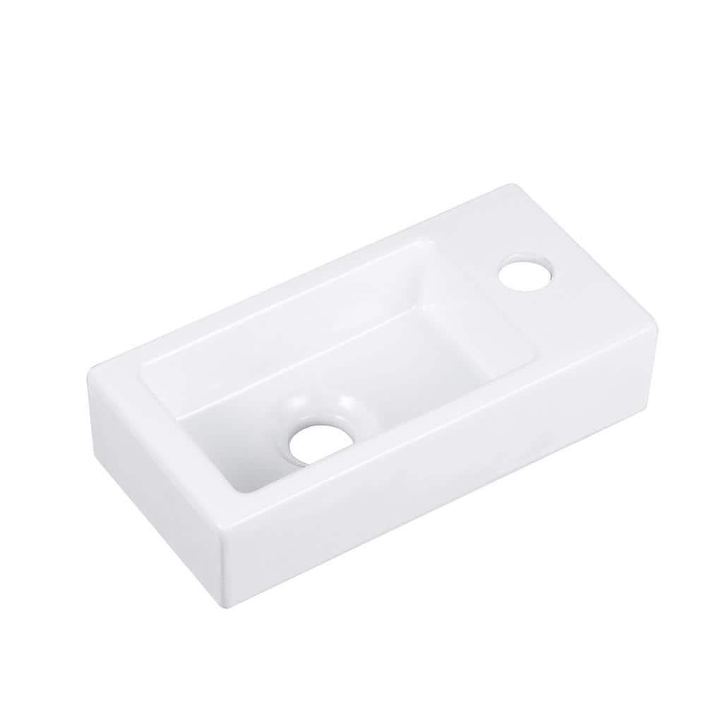 DeerValley DV-1V081R White Ceramic Rectangular 7'' Wall Mount Bathroom Sink