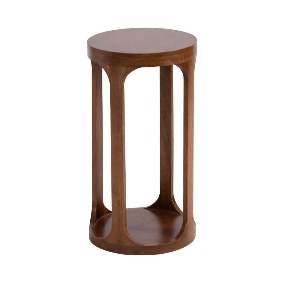 Kate and Laurel Dahl Wood Drink Table, 12x12x23, Walnut Brown