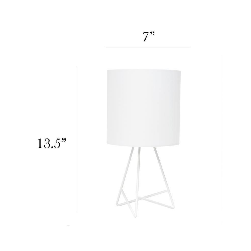Down To The Wire Table Lamp with Fabric Shade White - Simple Designs: Modern Nightstand Light, ETL Listed