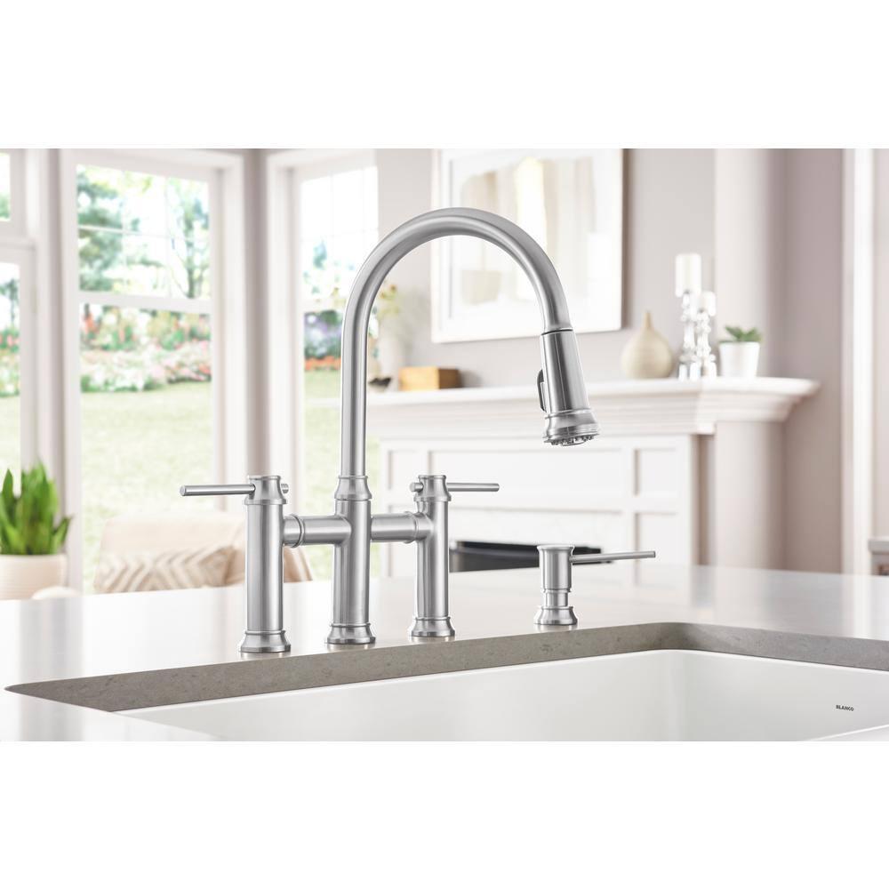 Empressa Pull Down Dual Spray Bridge Faucet