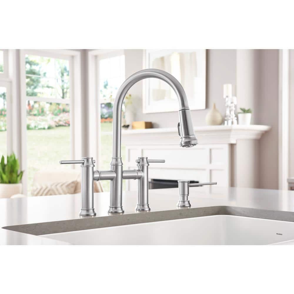 Empressa Pull Down Dual Spray Bridge Faucet