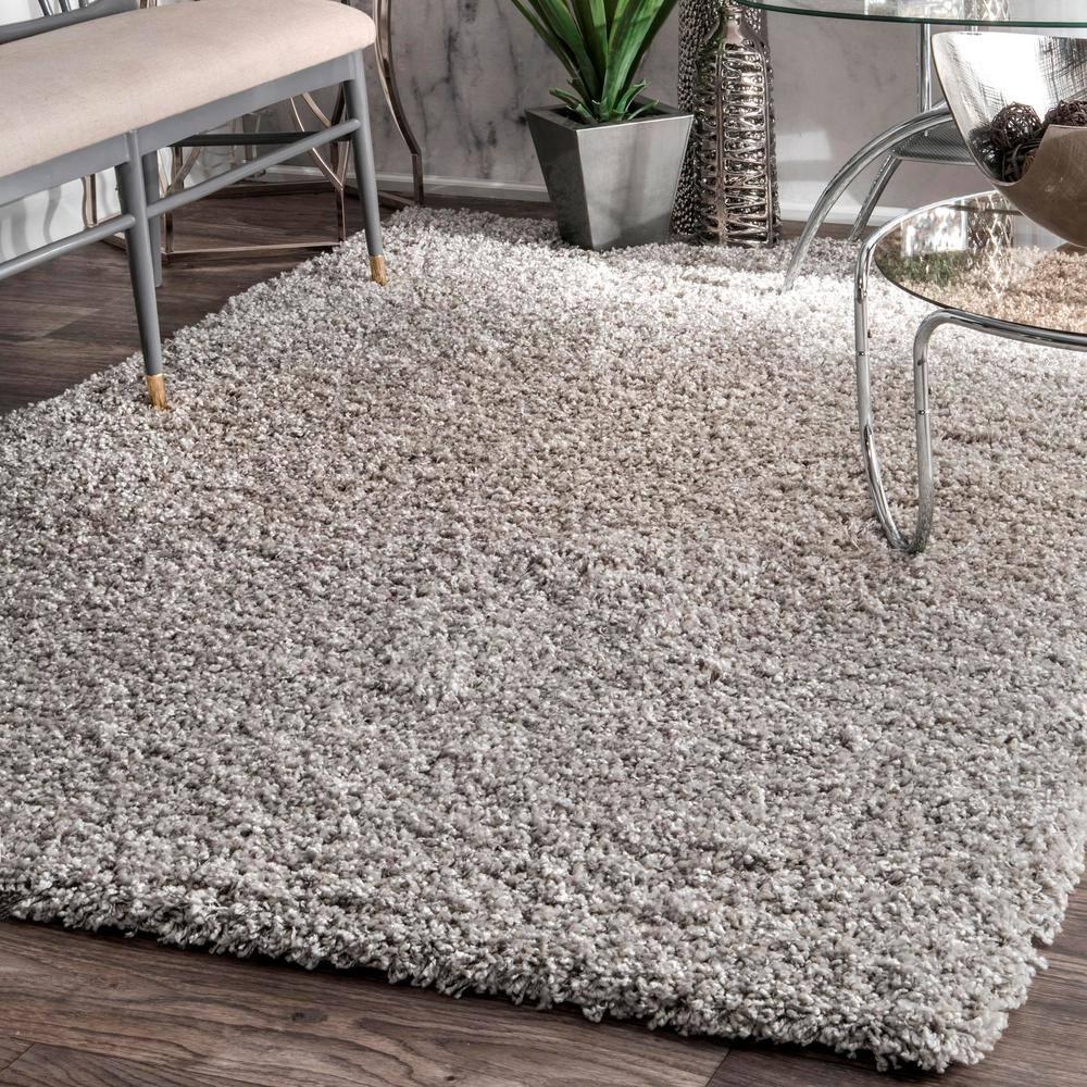 Nuloom Marleen Solid 12x18 Shag Indoor Area Rug for Living Room Bedroom Dining Room Nursery, Silver