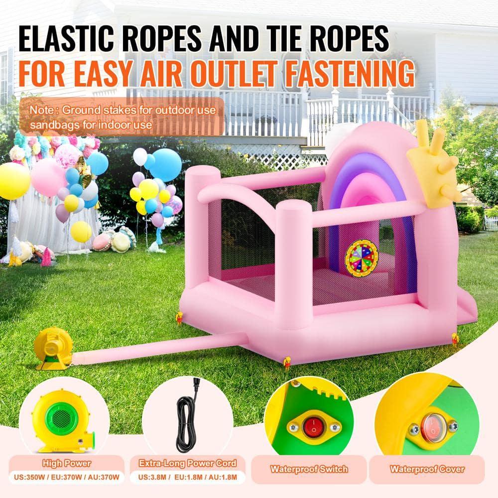 VEVOR White Bounce House, Toddler Bounce House for Kids 1-3, Inflatable Nightclub for Girls Age 4–8 Jumping Bouncer with Blower, Slide, Storage Bag, Family Backyard Bouncy Castle, 110x91x91 inch