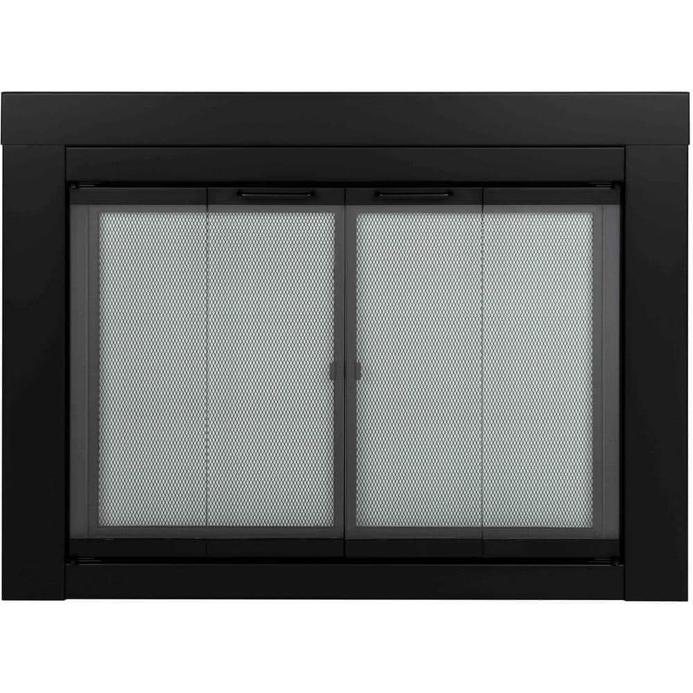 Pleasant Hearth Ascot Black Fireplace Glass Doors - Large