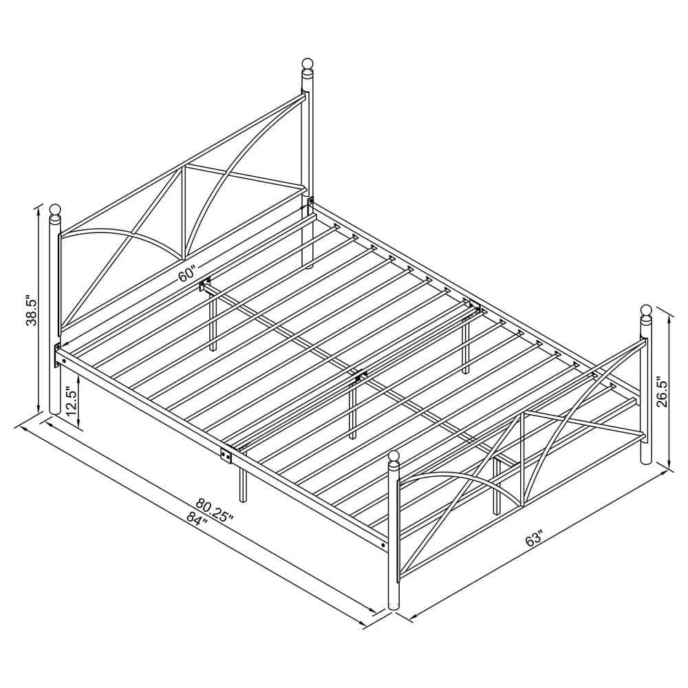 Hart Queen Metal Platform Bed, Matte Black