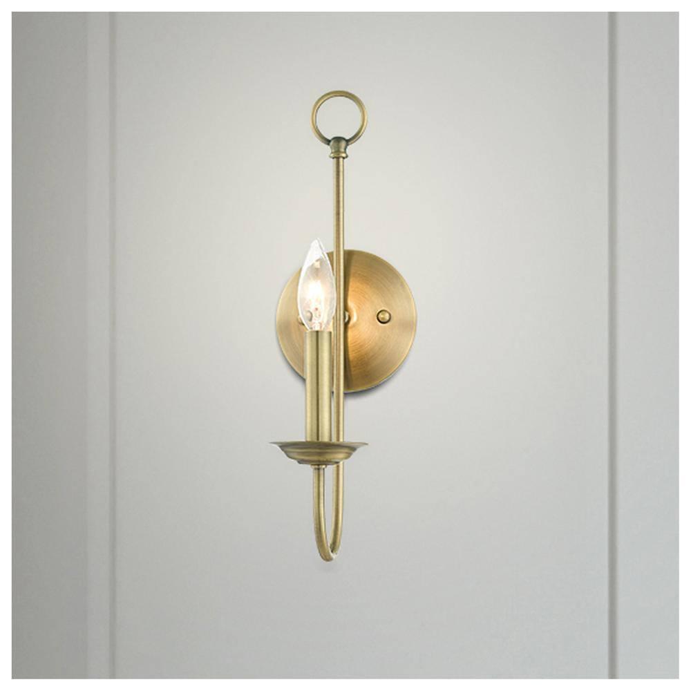 Livex Lighting Estate 1 - Light Wall Light in  Antique Brass