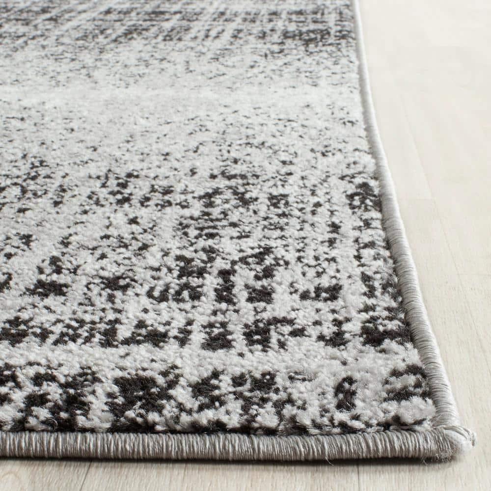 SAFAVIEH Adirondack Kiersten Abstract Faded Area Rug, Silver/Black, 8' x 10'