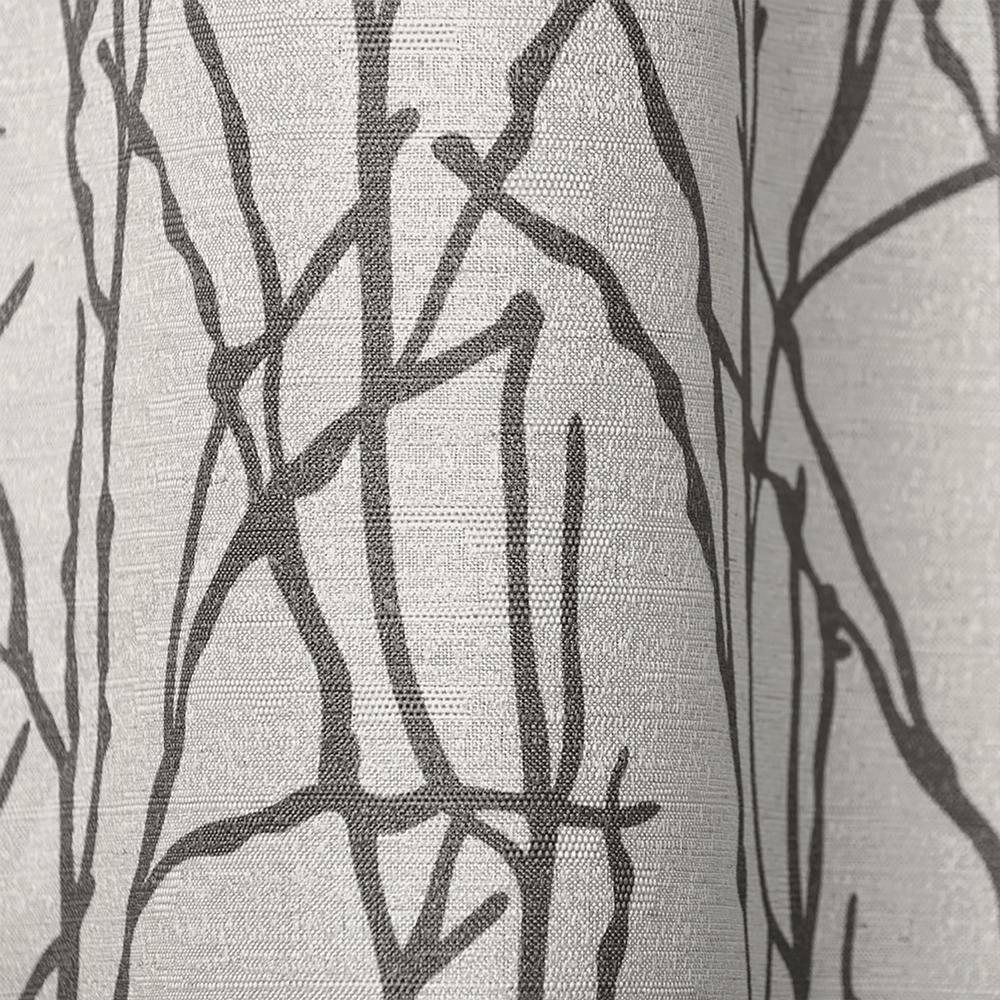 Set of 2 96"x54" Branches Linen Blend Grommet Top Window Curtain Panel Dark Gray - Exclusive Home: Light Filtering, Botanical Design