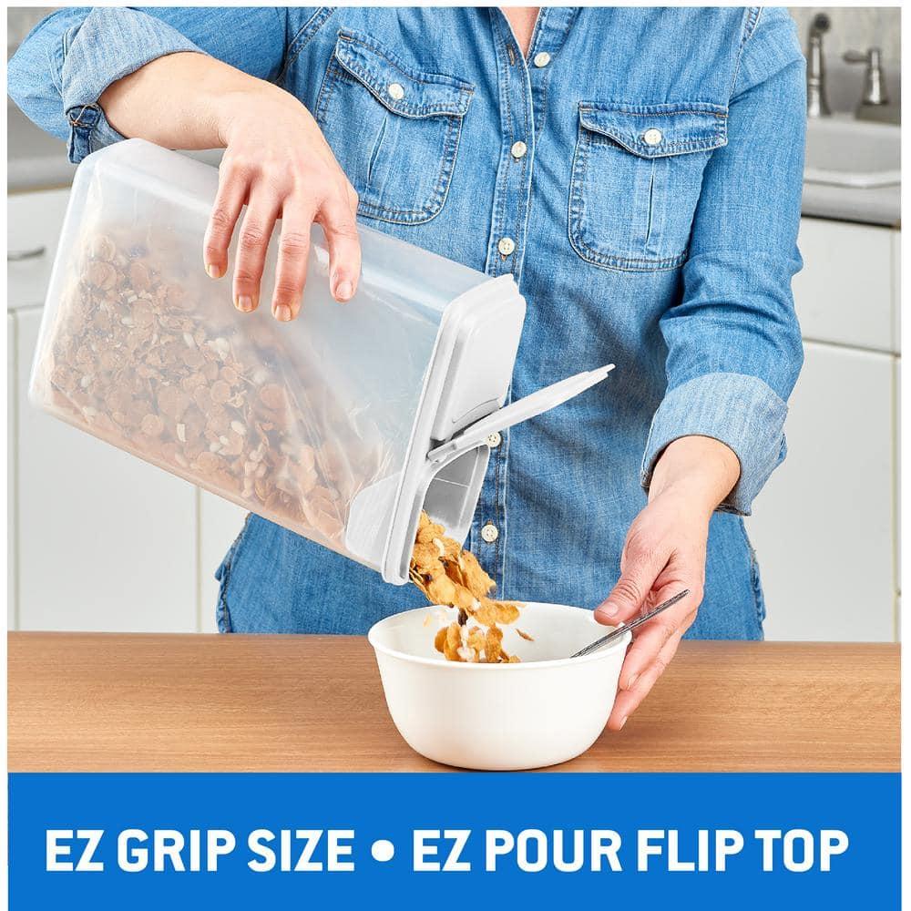 Clear BPA-Free Plastic Food Storage Dispensers Set with Flip Top Lid