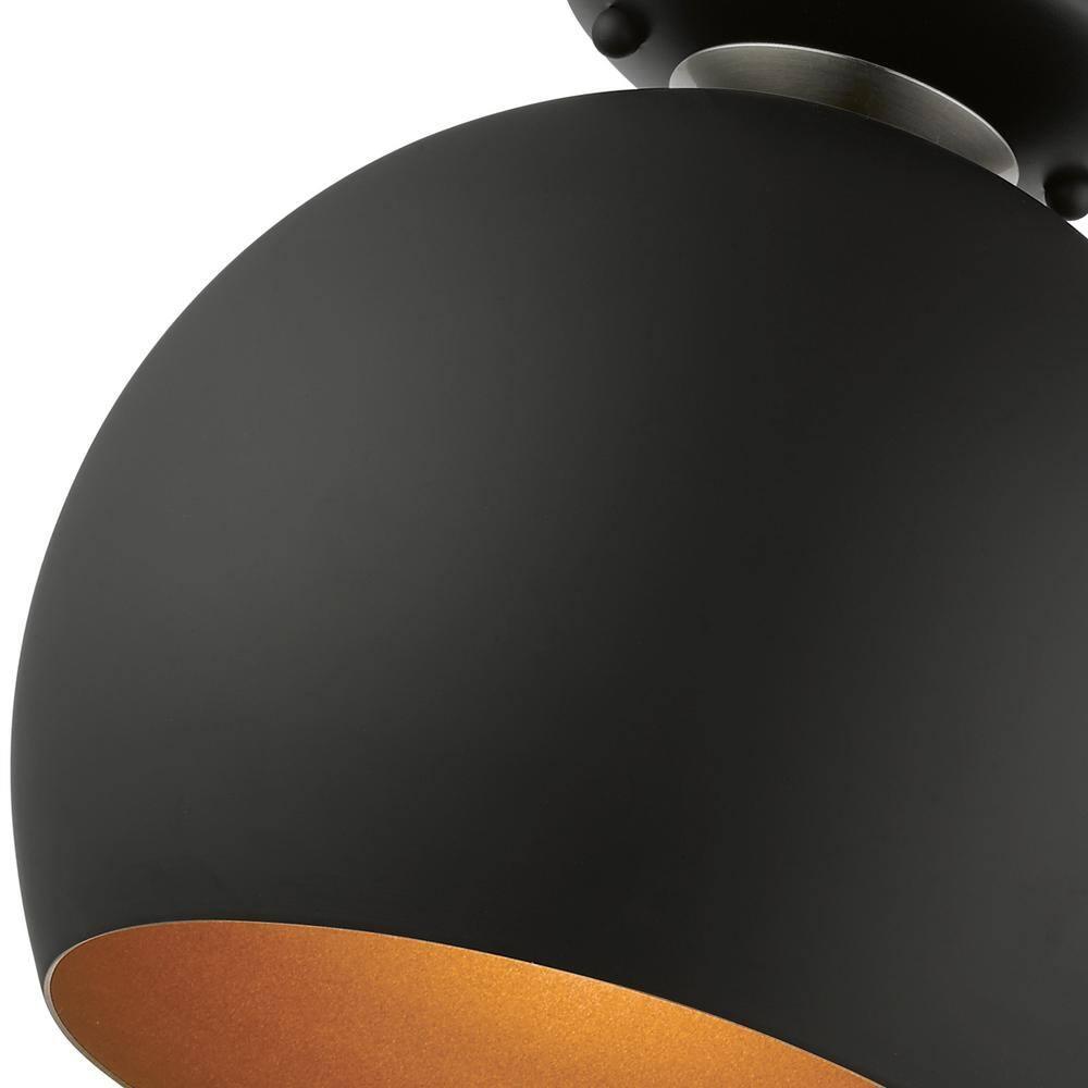 Livex Lighting Piedmont 1 - Light Semi-Flush Mount in  Black/Brushed Nickel