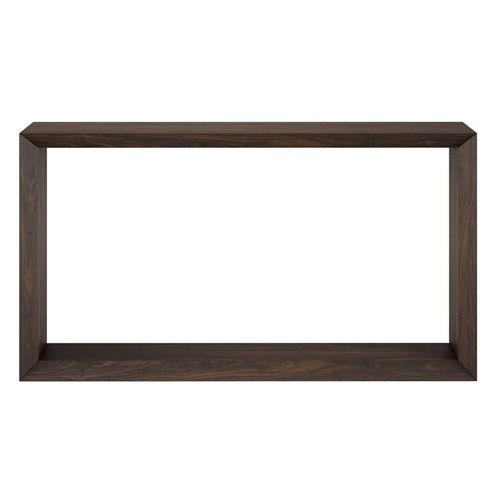 Evelyn&Zoe Osmond 55" Wide Rectangular Console Table, Alder Brown