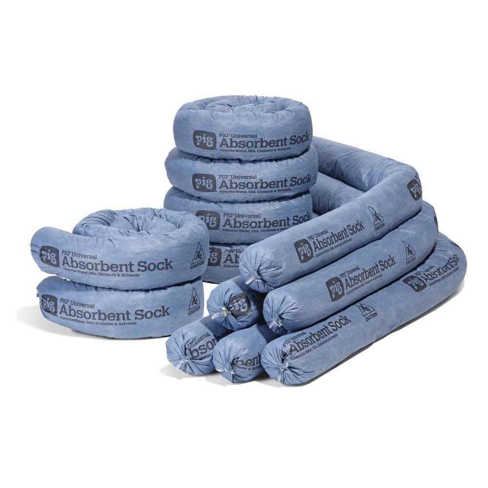Pig Absorbent Sock,Blue,3" dia.,PK12 PIG105-BL