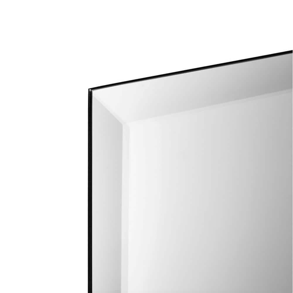Ruomeng Rectangle Wall Mirror Frameless Bathroom Mirror 16” x 24" Beveled Edge Mirror for Vanity and Entryway