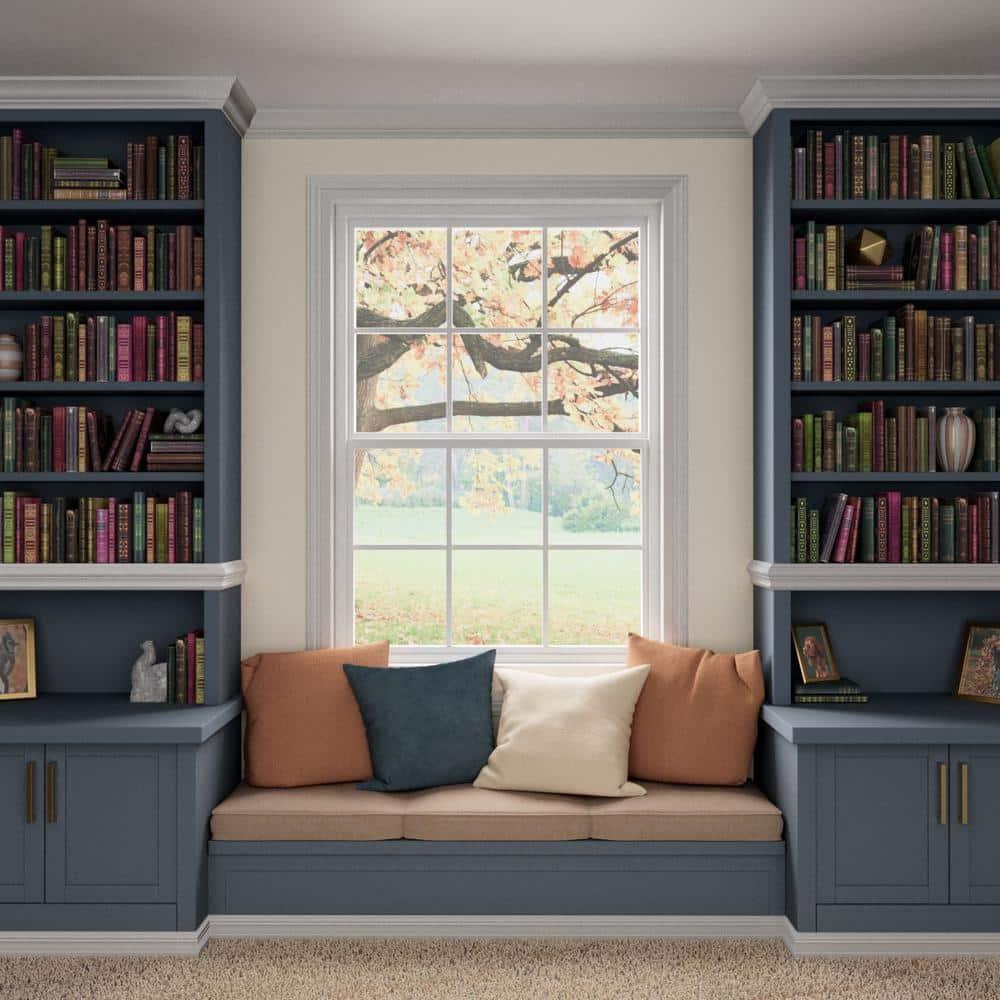 Ekena Millwork WM48 - Americraft Crown Moulding, 3 11/32"H x 2 5/8"P x 4 1/4"F x 96"L, Primed Finger-Joint Pine