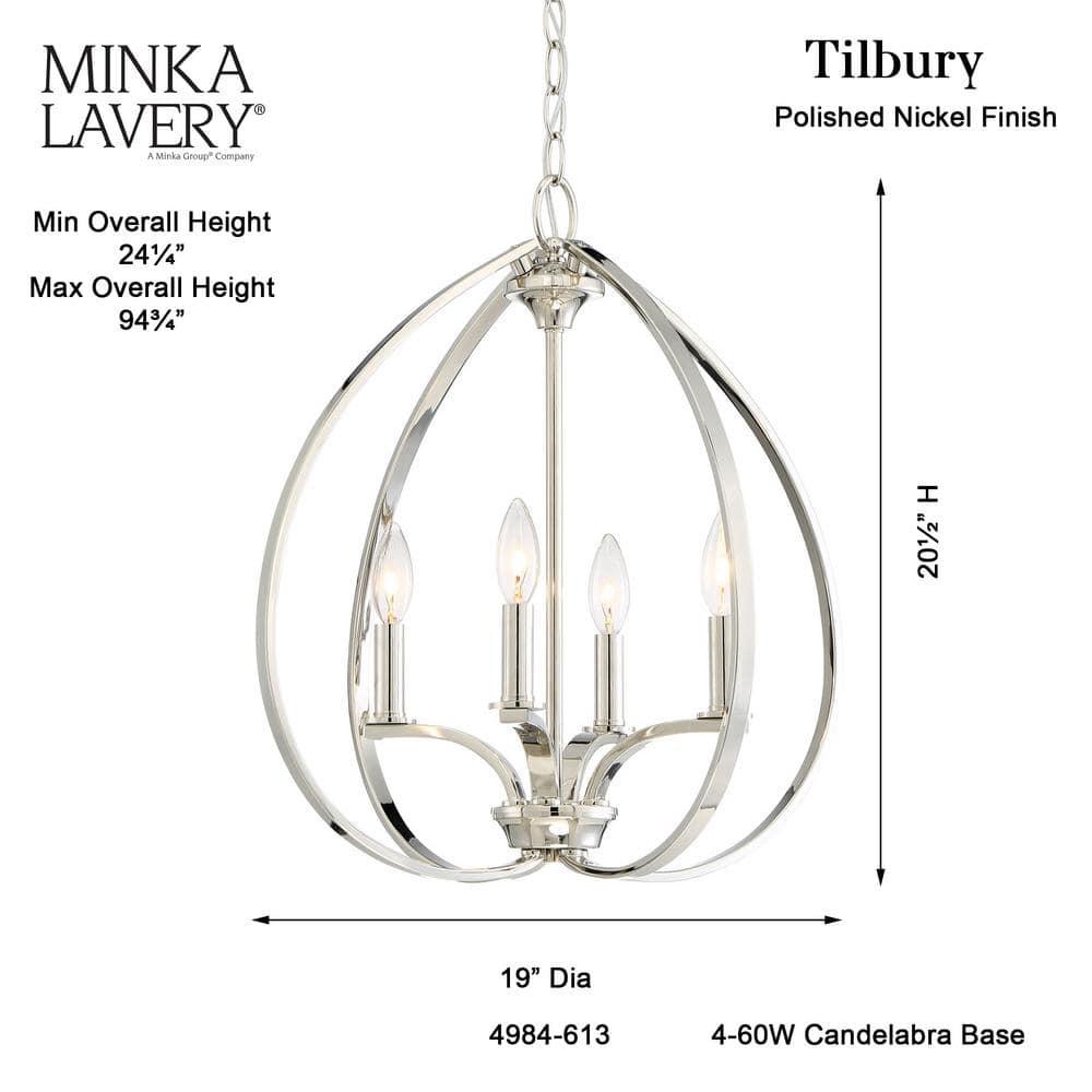 Minka Lavery - Tilbury - 4 Light Pendant in Transitional Style - 20.5 inches