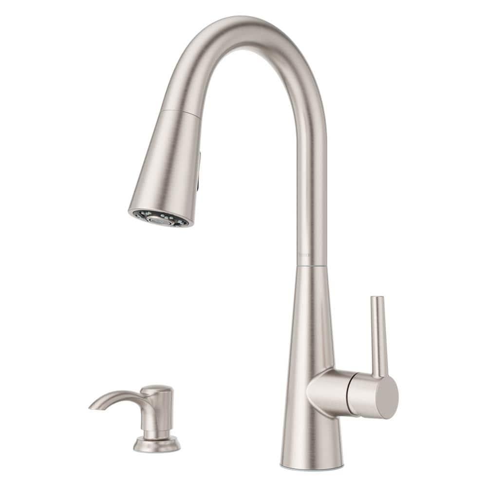 Pfister Barulli 1-Handle Pull-Down Matte Black Kitchen Faucet with Soap Dispenser