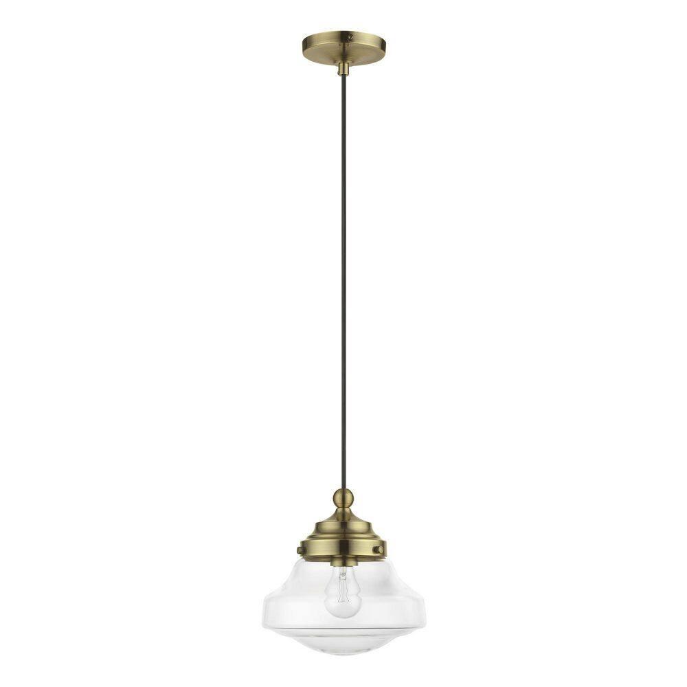 Livex Lighting Avondale 1 - Light Pendant in  Antique Brass