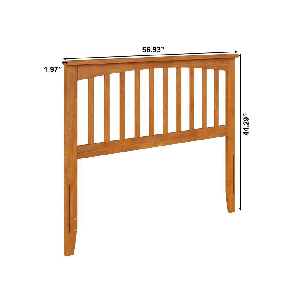 AFI Furnishings Mission Full Solid Wood Headboard with Attachable Charger in Light Toffee