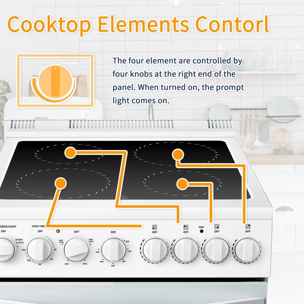 Lanbo 24 in 2.9 u ft Electric Range in White