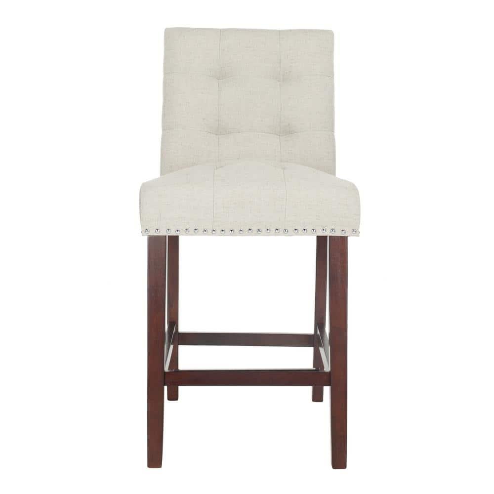 Nikita Counter Stool (Set of 2) - BST6303 - Light Grey/Espresso - Safavieh